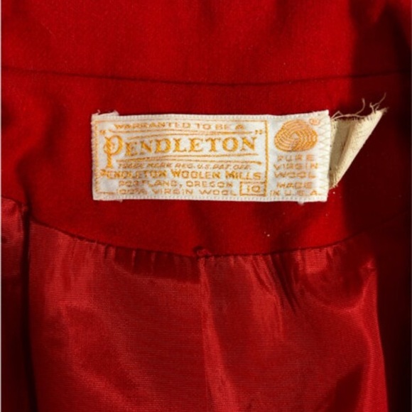 Pendleton Red Virgin Wool Vintage Blazer Jacket Sz S - Picture 9 of 9